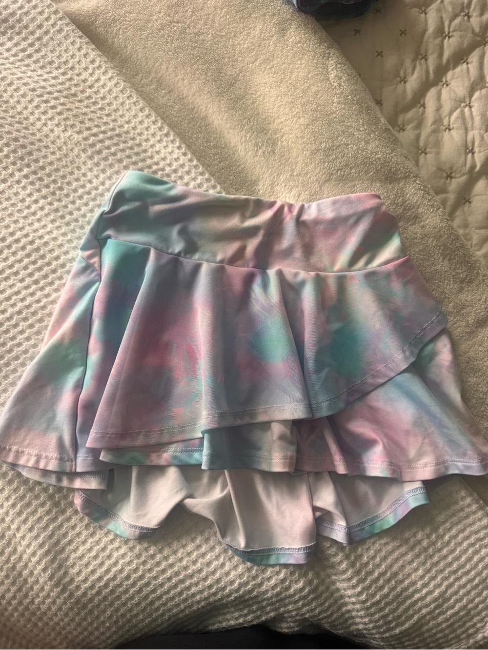 Pastel Tie-Dye Ruffled Skater Skirt - girls